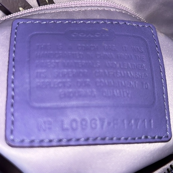 Coach f14711 Optic convertible Zoe bag shoulder bag   satchel  Lilac  rare color - Picture 5 of 17